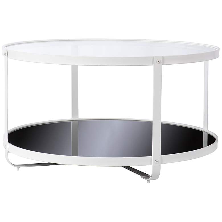 Image 5 Vimmerly 32 inch Wide White Metal Round Cocktail Table more views