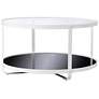 Vimmerly 32" Wide White Metal Round Cocktail Table