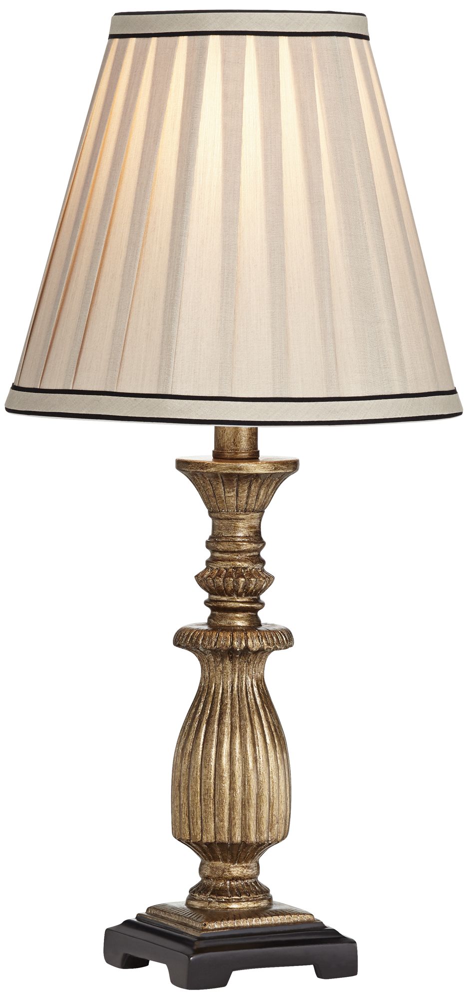 Image 3 Vincent 18" High Antique Gold with Pleat Shade Accent Lamp