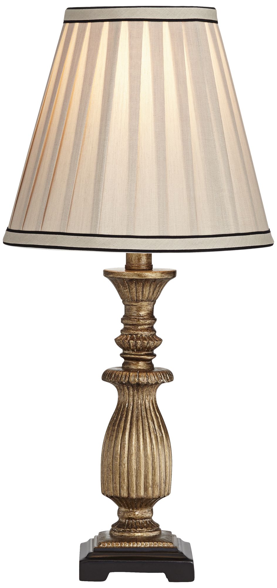 Vincent 18" High Antique Gold with Pleat Shade Accent Lamp in scene