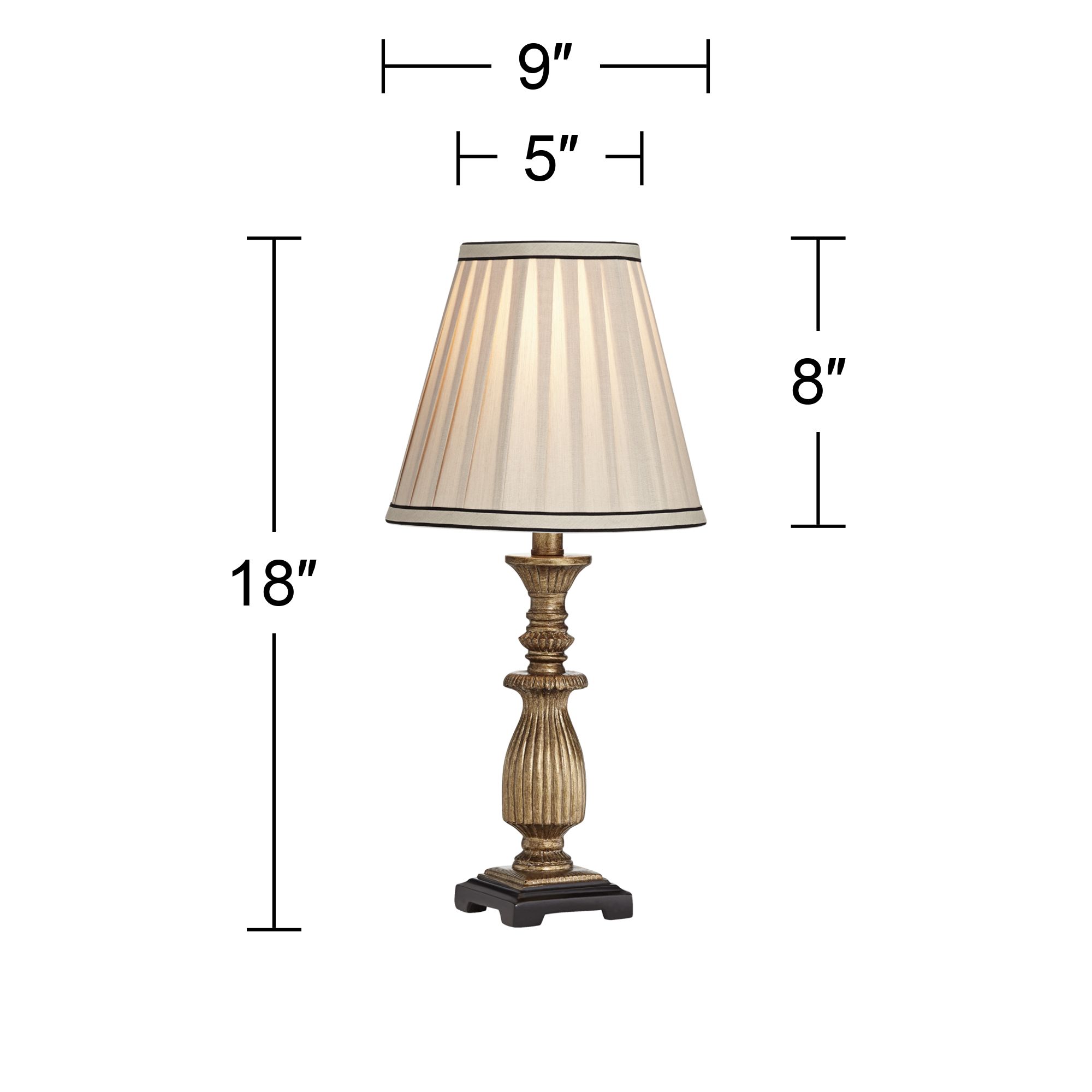 Vincent 18" High Antique Gold with Pleat Shade Accent Lamp in scene