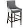 Vincent 26" Gray Fabric Ivory Bonded Leather Counter Stool
