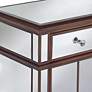 3_Vincent 32" Wide Mirrored and Brushed Oak Accent Cabinet more views