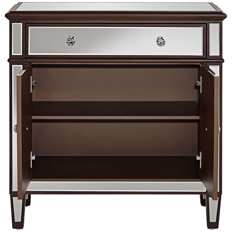 Image 5 Vincent 32" Wide Mirrored and Brushed Oak Accent Cabinet more views