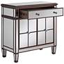 7_Vincent 32" Wide Mirrored and Brushed Oak Accent Cabinet more views