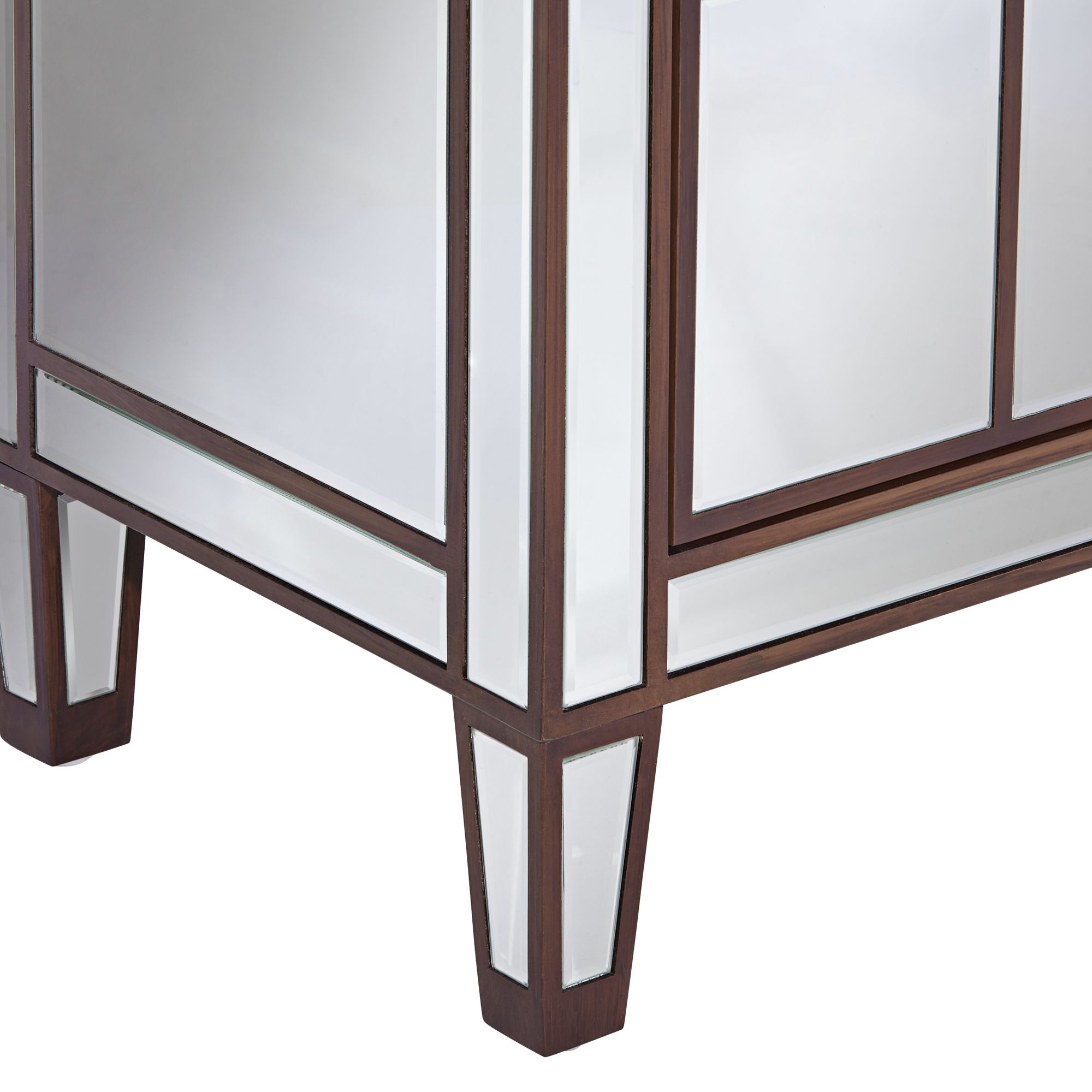 Image 3 Vincent 32" Wide Mirrored and Brushed Oak Accent Cabinets Set of 2 more views