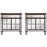 Thumbnail1 of Vincent 32" Wide Mirrored and Brushed Oak Accent Cabinets Set of 2
