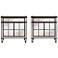 Vincent 32" Wide Mirrored and Brushed Oak Accent Cabinets Set of 2