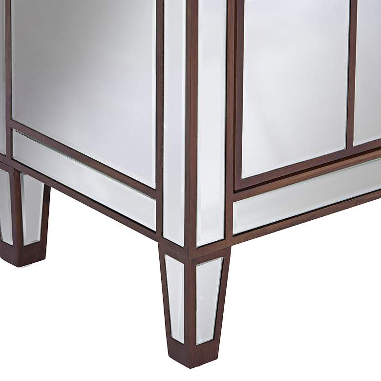 Image 3 Vincent 32" Wide Mirrored and Brushed Oak Accent Cabinets Set of 2 more views