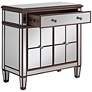 6_Vincent 32" Wide Mirrored and Brushed Oak Accent Cabinets Set of 2 more views