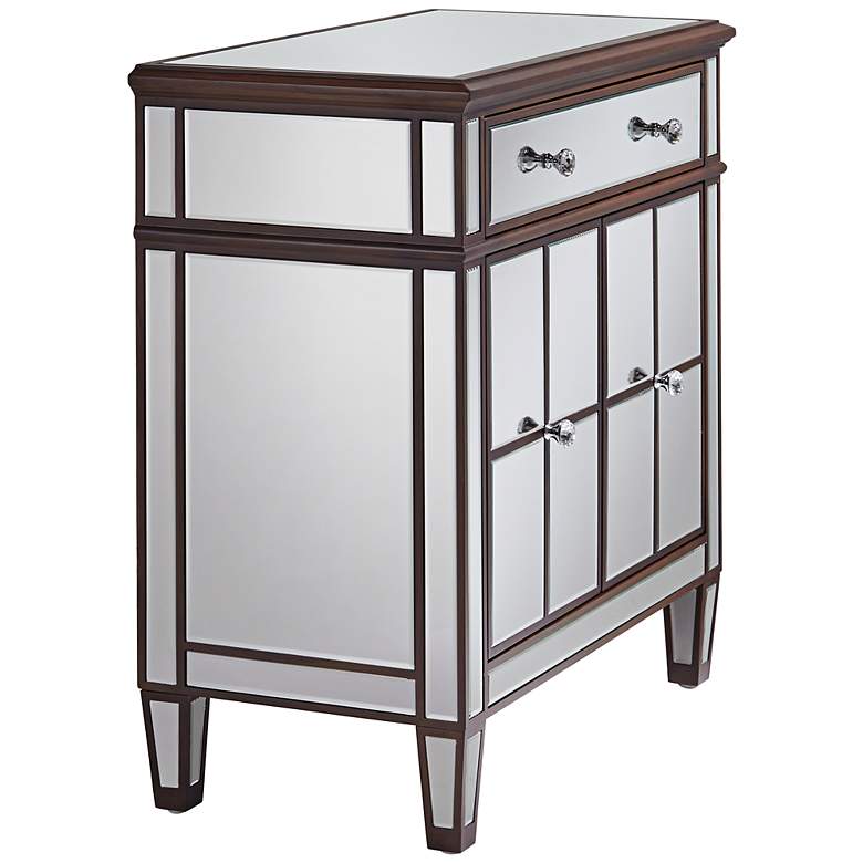Image 7 Vincent 32" Wide Mirrored and Brushed Oak Accent Cabinets Set of 2 more views