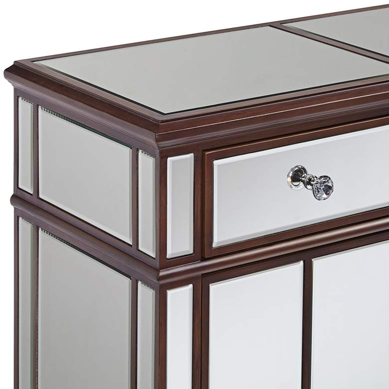 Image 3 Vincent 60 inch Wide Mirrored and Brushed Oak Accent Cabinet more views