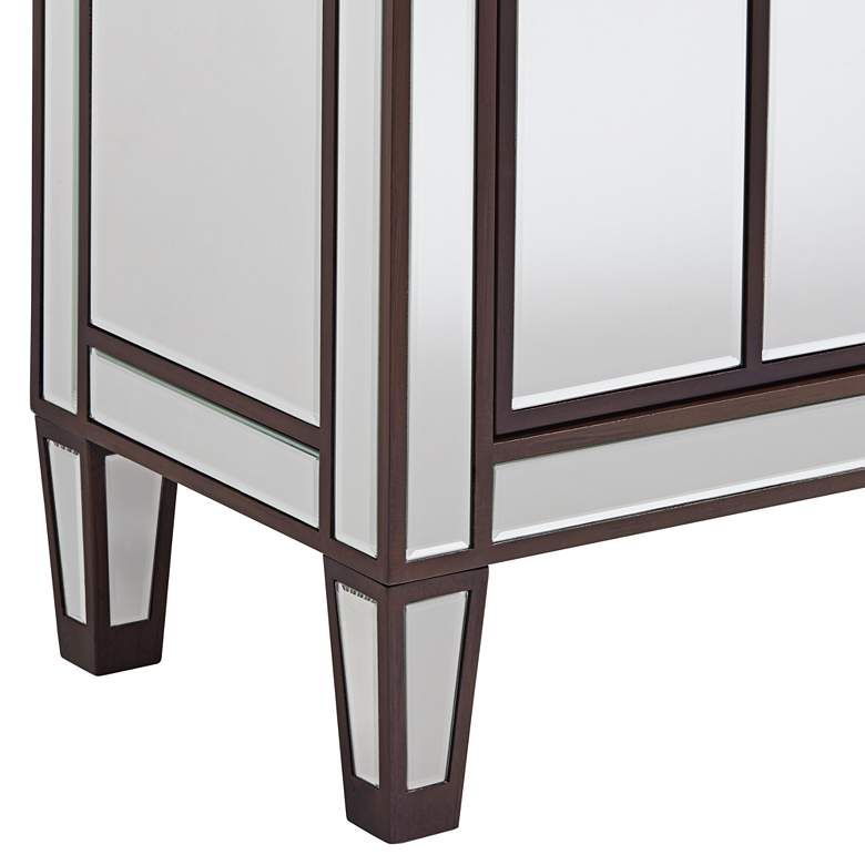 Image 4 Vincent 60" Wide Mirrored and Brushed Oak Accent Cabinet more views