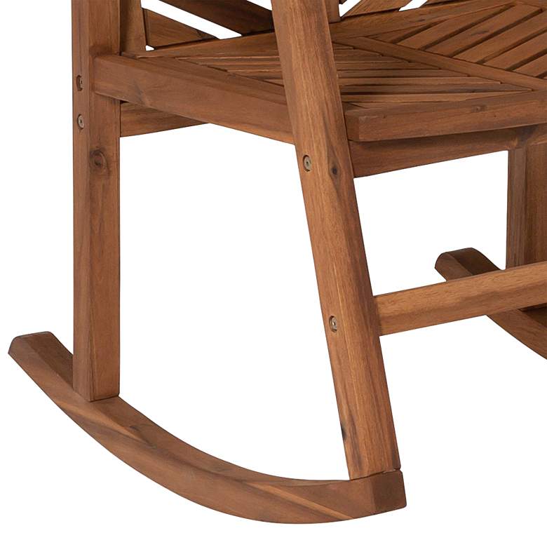 Image 4 Vincent Brown Acacia Wood Chevron Outdoor Rocking Chair more views