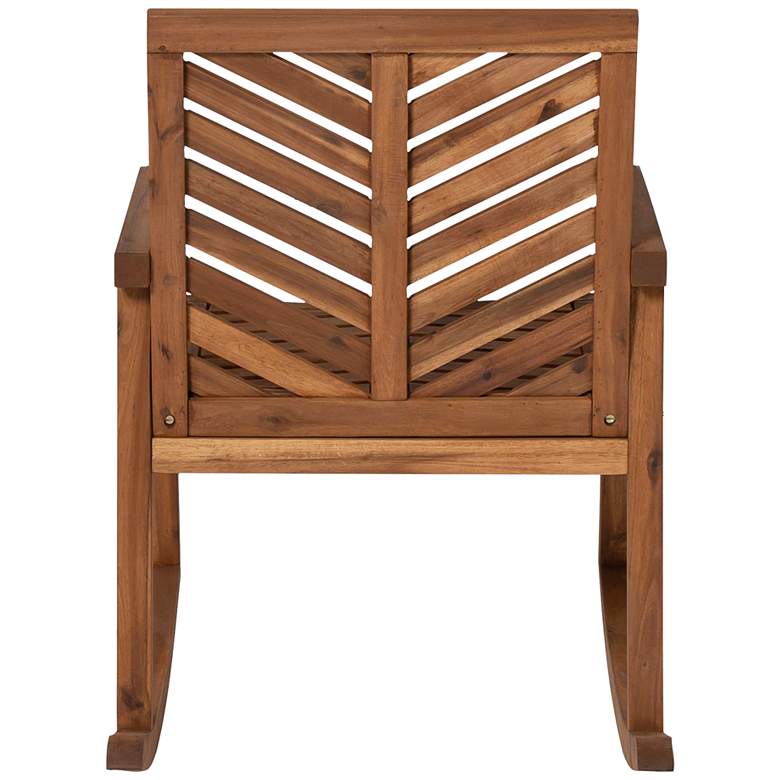 Image 6 Vincent Brown Acacia Wood Chevron Outdoor Rocking Chair more views