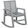 Vincent Gray Wash Acacia Wood Chevron Outdoor Rocking Chair