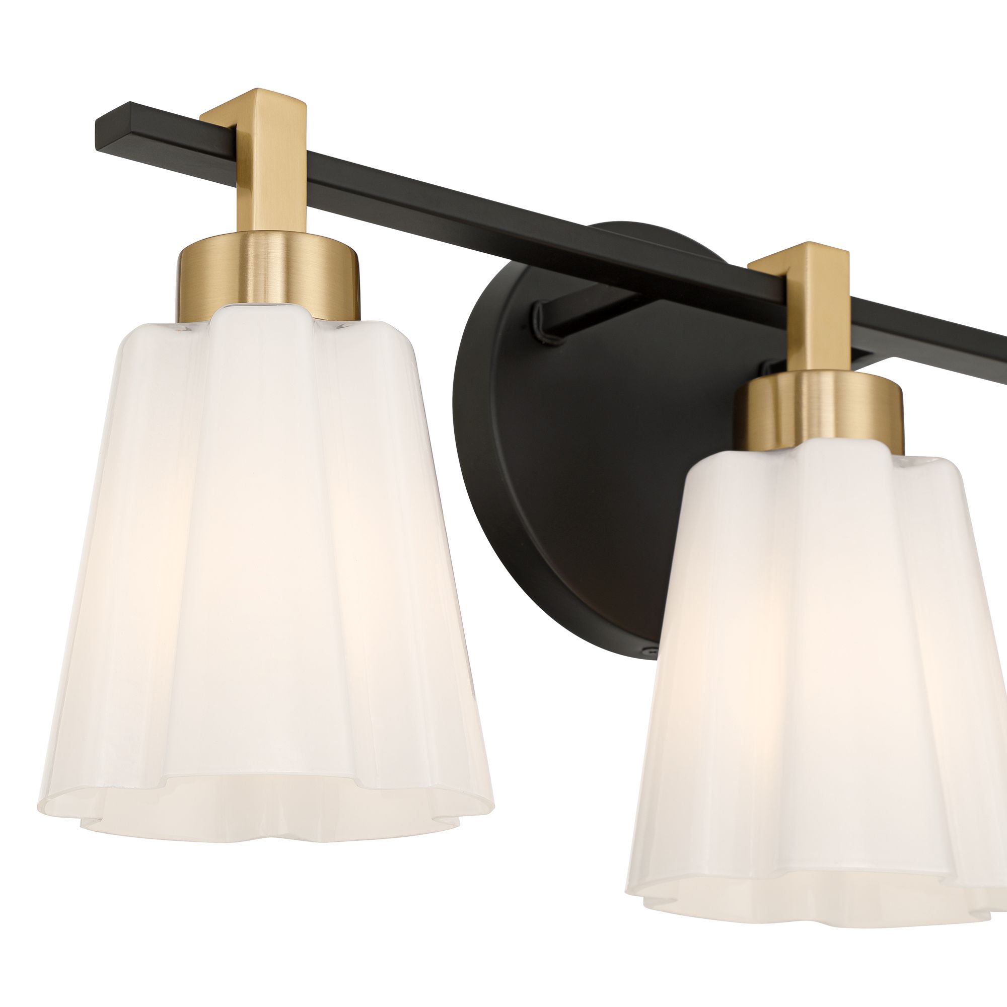 Image 3 Vincenzo 22" Wide Matte Black and Soft Gold 3-Light Bath Light more views