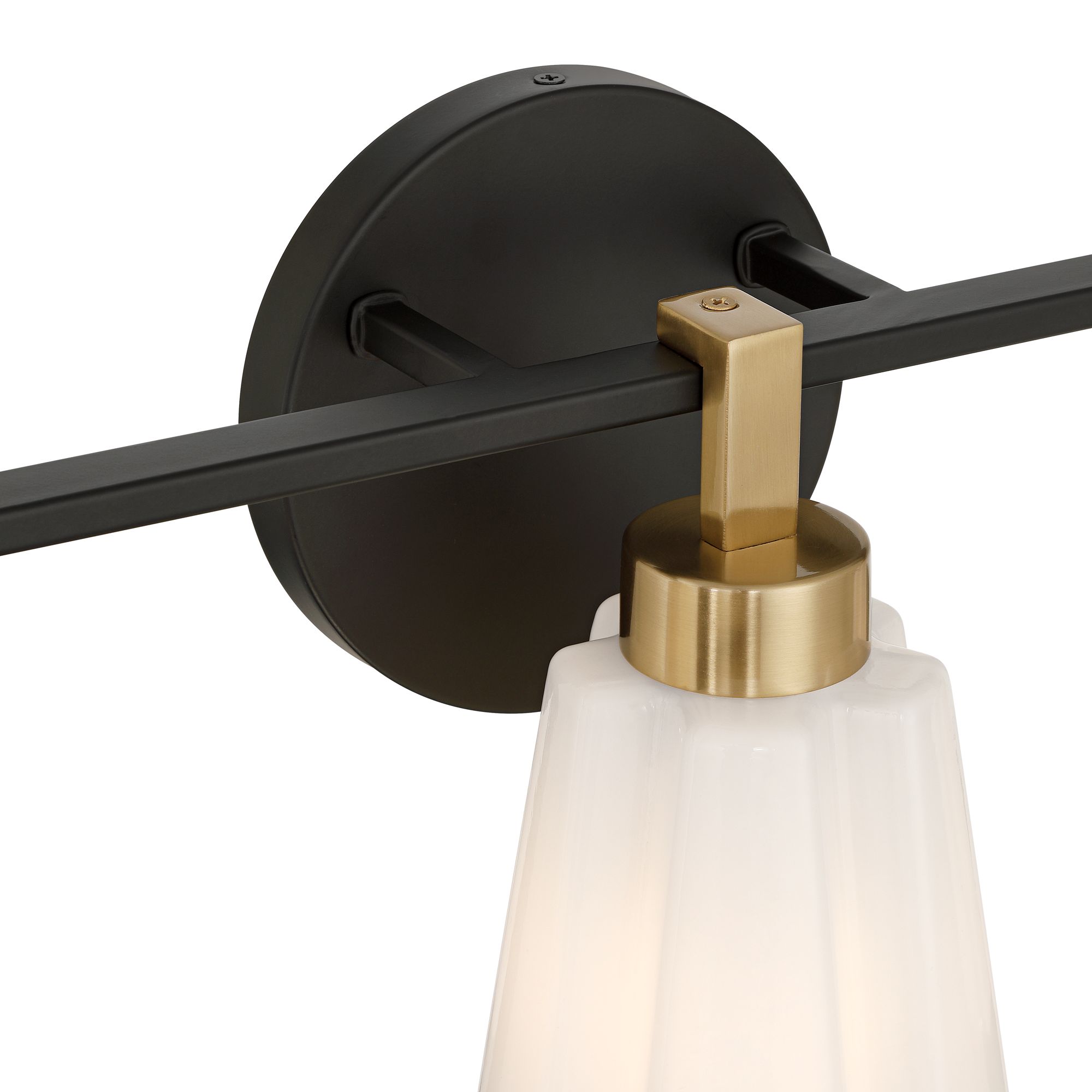 Image 4 Vincenzo 22" Wide Matte Black and Soft Gold 3-Light Bath Light more views