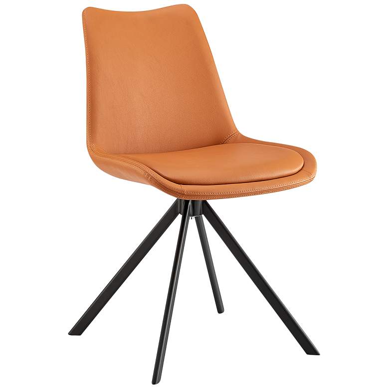 Image 1 Vind Cognac Leatherette Swivel Side Chair