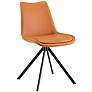 Vind Cognac Leatherette Swivel Side Chair
