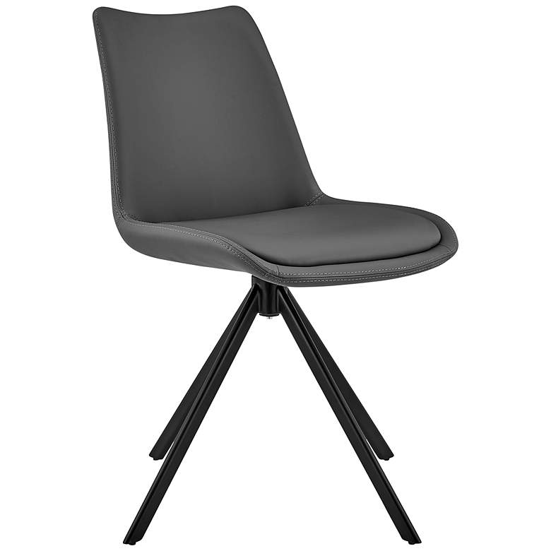 Image 1 Vind Gray Leatherette Swivel Side Chair