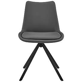 Image4 of Vind Gray Leatherette Swivel Side Chair more views