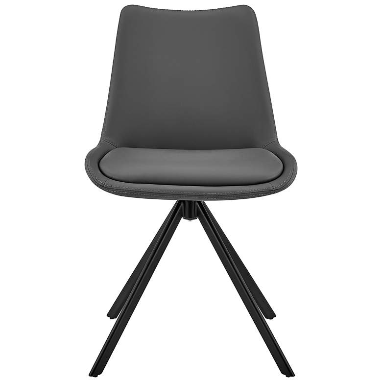 Image 4 Vind Gray Leatherette Swivel Side Chair more views