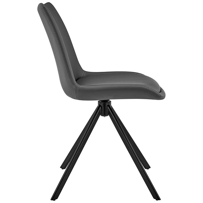 Image 7 Vind Gray Leatherette Swivel Side Chair more views