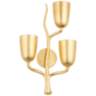 Vine 23 1/2" High Gold Leaf 3-Light Right Wall Sconce