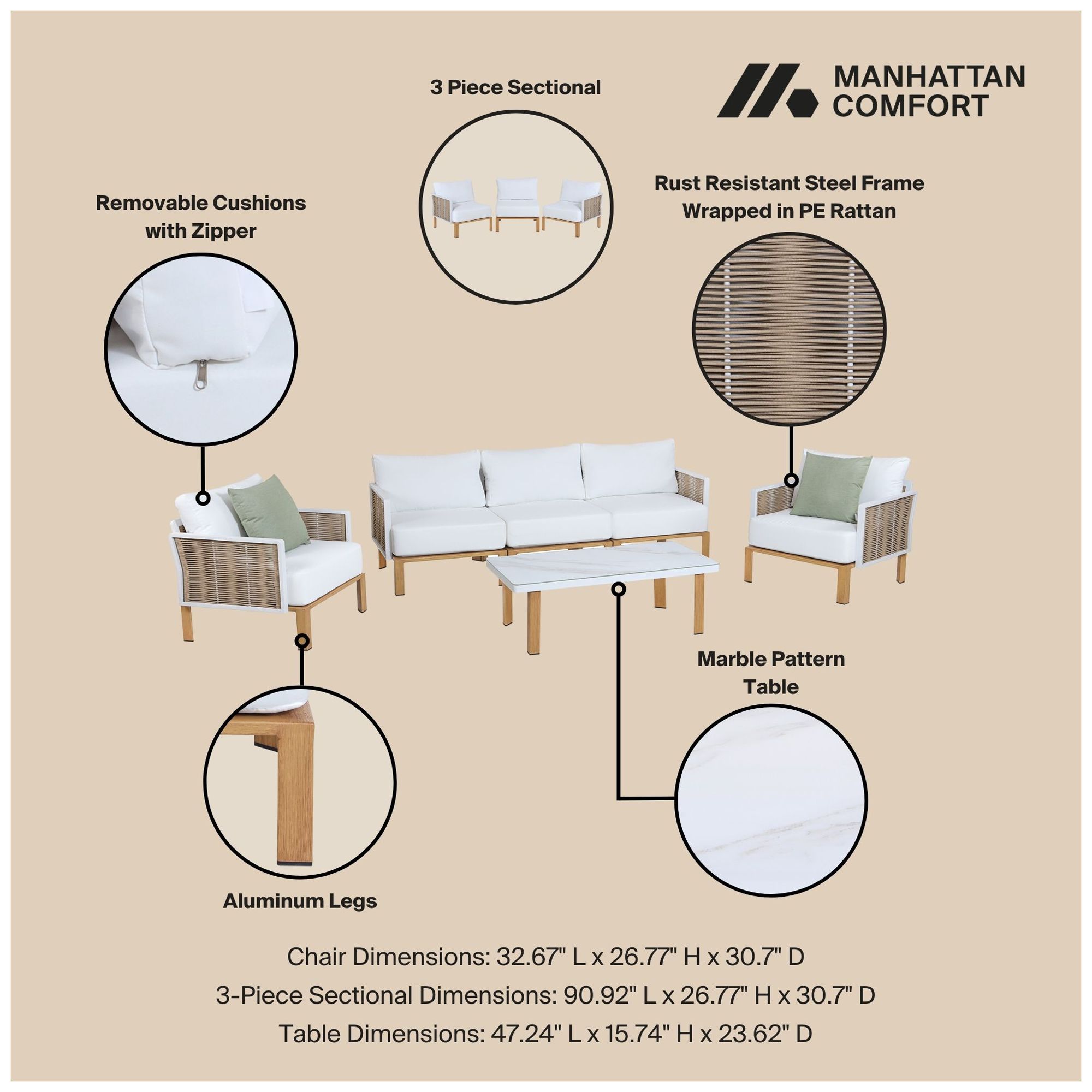 Image 5 Vine 4-Piece Conversation Set more views