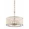Vine 6-Light 17 Inch Organic Drum Crystal Leaf Pendant