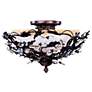 Vine and Crystal Droplets 16 1/2" Wide Ceiling Light Fixture