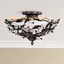 Vine and Crystal Droplets 16 1/2" Wide Ceiling Light Fixture