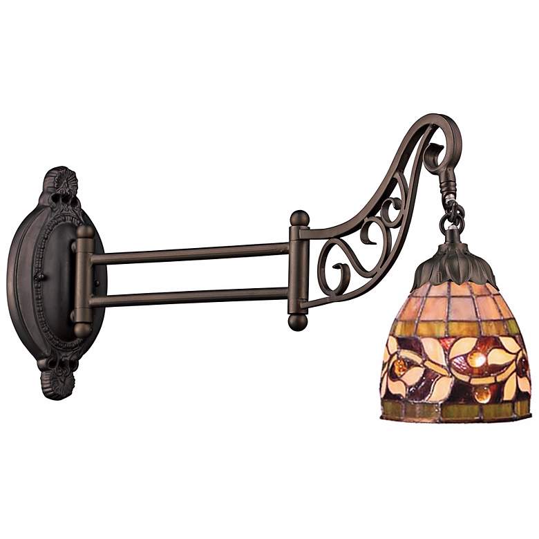 Image 1 Vine Bronze Tiffany Style Swing Arm Wall Lamp