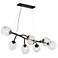 Vine Pendant - Black Finish - Clear Simon Pearce Glass - Standard Height