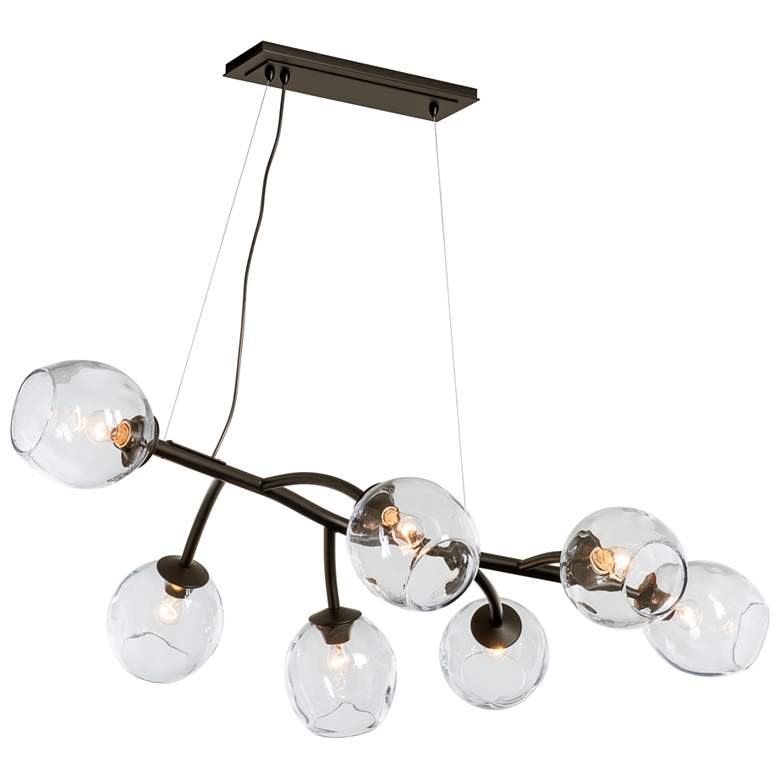 Image 1 Vine Pendant - Bronze Finish - Clear Simon Pearce Glass - Standard Height