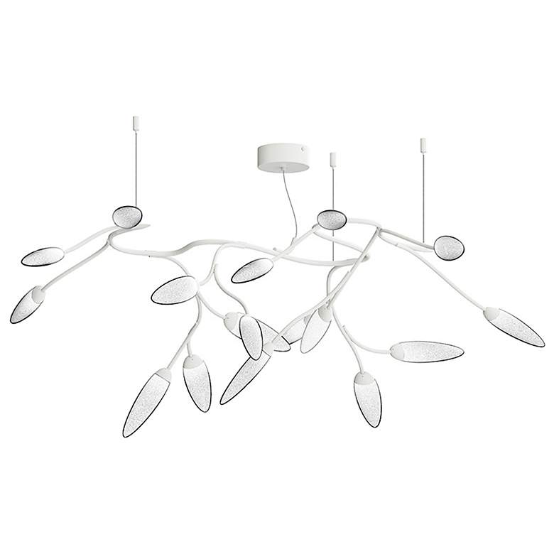 Image 1 Vines 55 1/4" Wide Satin White 17-Light LED Ceiling Light