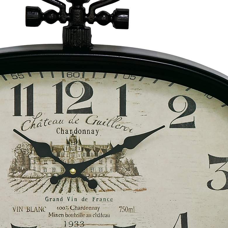 Image 2 Vineyard Black Metal 18" Wide Wall Clock more views