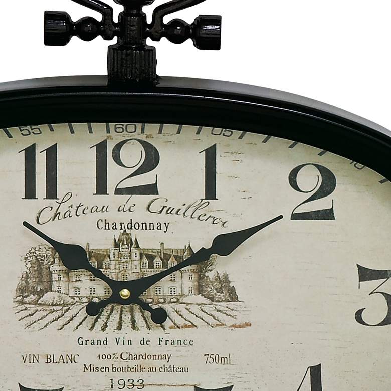 Image 2 Vineyard Black Metal 18 inch Wide Wall Clock more views