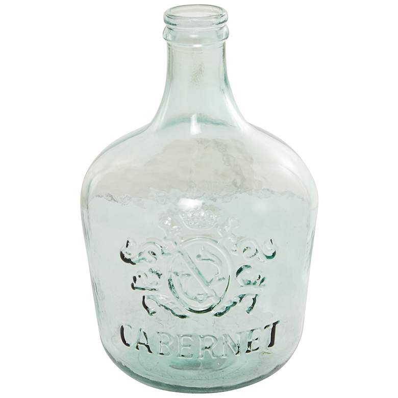 Image 2 Vineyard Clear Blue-Tinted Glass 17" High Decorative Vase