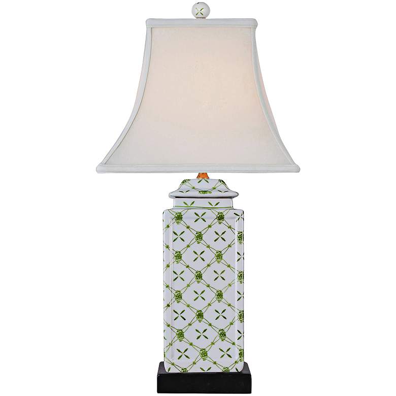 Image 2 Vineyard White and Green Porcelain Jar Table Lamp