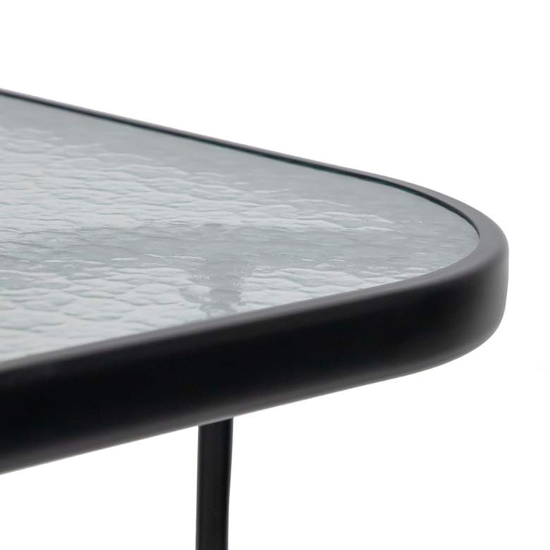 Image 3 Vinka 59" Wide Black Outdoor Dining Table with Umbrella Hole more views