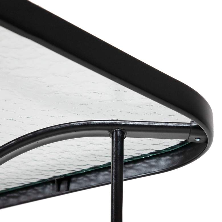 Image 6 Vinka 59" Wide Black Outdoor Dining Table with Umbrella Hole more views