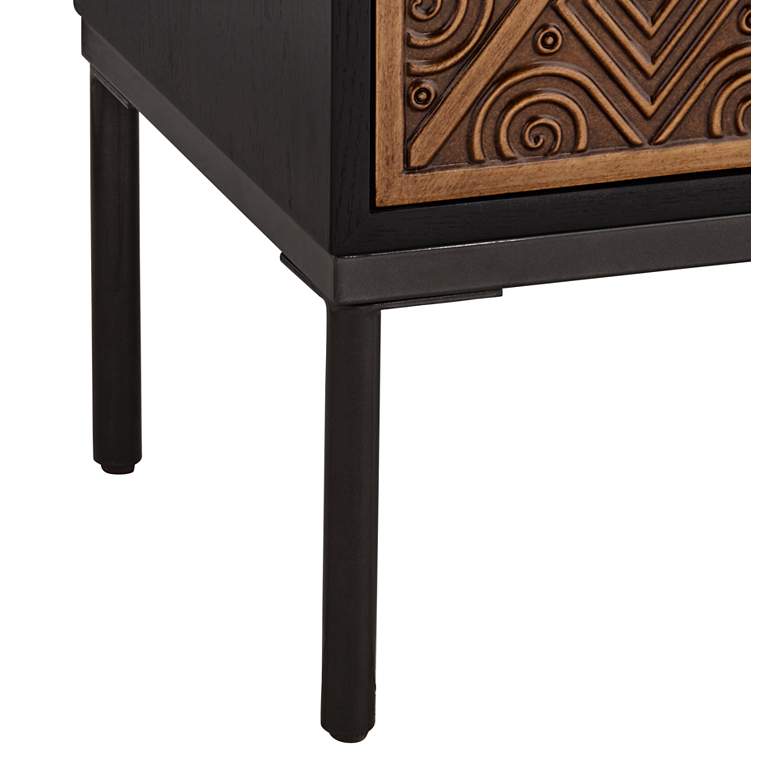Image 5 Vinnie 40 inch Wide Black and Brown 2-Door Accent Chest more views