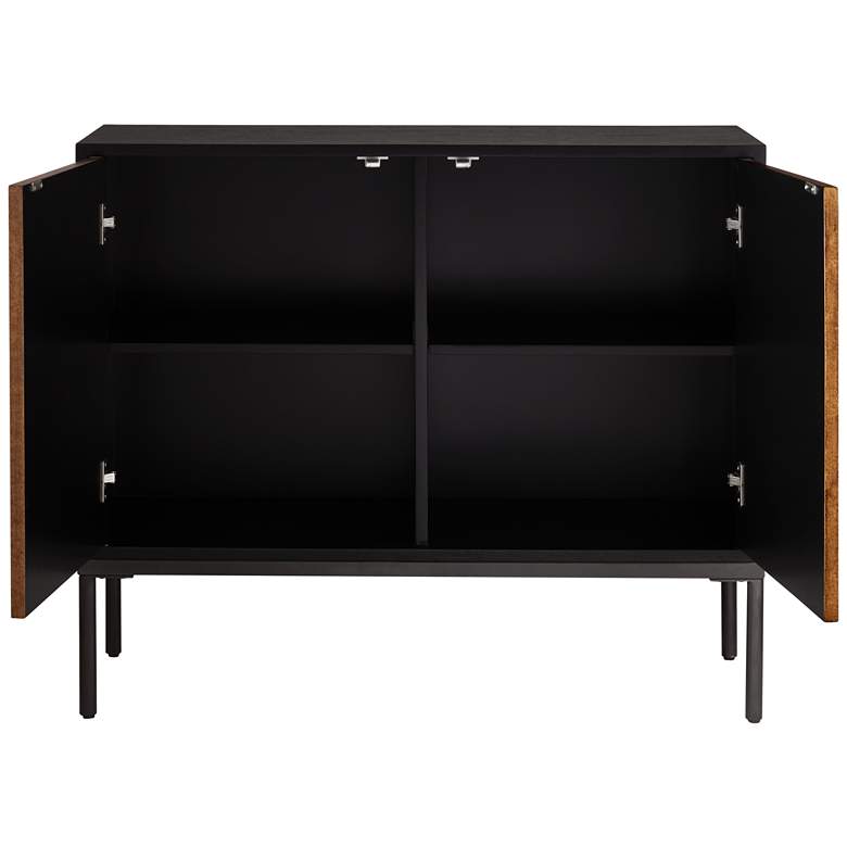 Image 7 Vinnie 40 inch Wide Black and Brown 2-Door Accent Chest more views