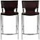 Vinnie Brown Bonded Leather Counter Chair Set of 2