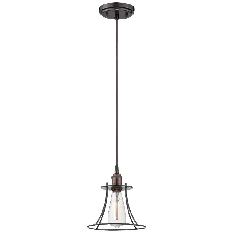 Image 1 Vintage; 1 Light; Caged Pendant; Vintage Lamp Included