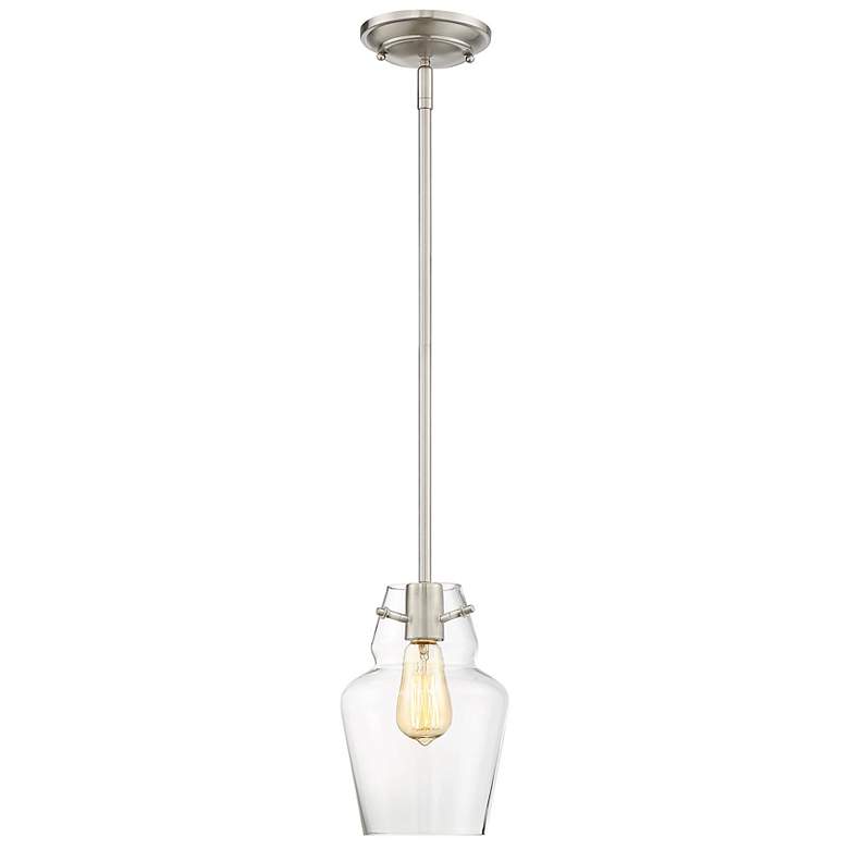 Image 1 Vintage 1-Light Mini-Pendant in Satin Nickel