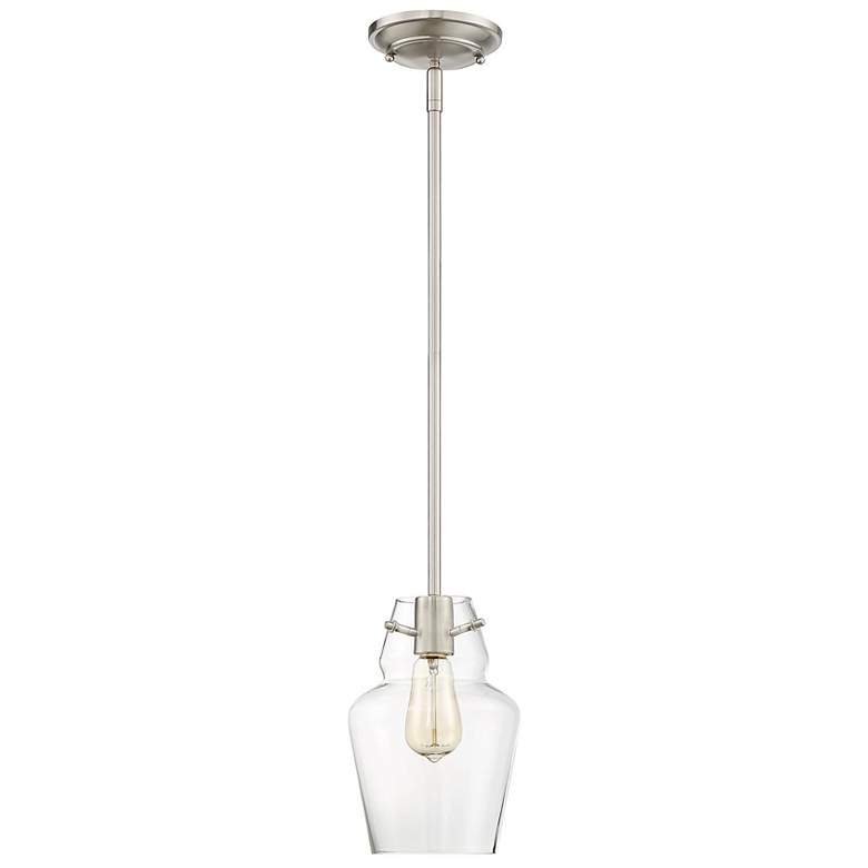 Image 2 Vintage 1-Light Mini-Pendant in Satin Nickel more views