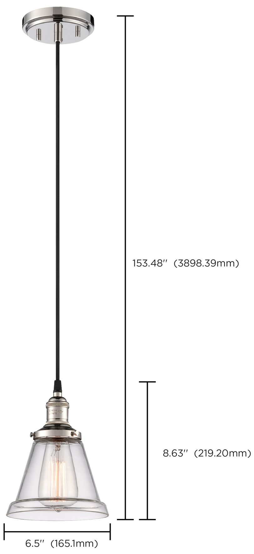 Image 2 Vintage; 1 Light; Pendant with Clear Glass; Vintage Lamp Included more views